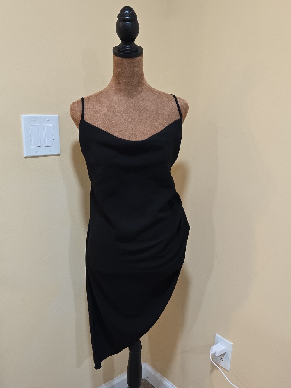 Amanda Uprichard Black Asymmetrical Slip Dress!!